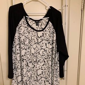 Skull Long Sleeve T-Shirt 3/4 length - Torrid